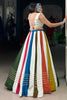 Sweet MultiColor Gamthi Work Rayon Navratri Wear Crop Top Lehenga