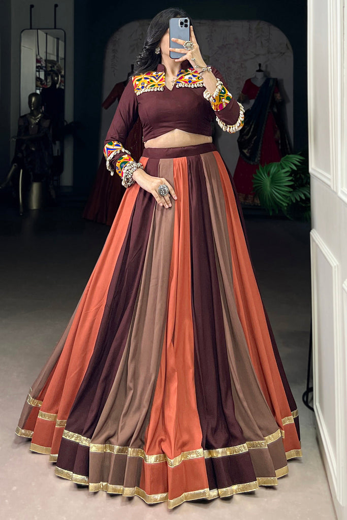 Elegant Multi-Color Rayon Navratri Special Lehenga With Designer Choli