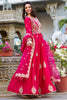 Wonderful Pink Thread Embroidery Designer Gown With Net Dupatta