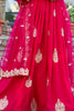 Wonderful Pink Thread Embroidery Designer Gown With Net Dupatta