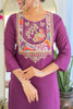 Marvelous Purple Thread Embroidered Chanderi Event Wear Pant Suit