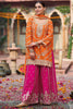 Glorious Orange Sequins Chinon Festival Wear Palazzo Suit