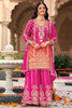 Beautiful Pink Embroidered Chinon Silk Festival Wear Palazzo Suit