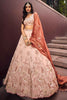 Glamorous Peach Sequins Work Rayon Engagement Wear Lehenga Choli