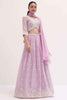 Ravishing Pink Sequins Georgette Party Wear Lehenga Choli