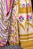 Fabulous Off-White Printed Pashmina Function Wear Saree With Shawl