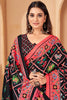 Charming Black Printed Pashmina Festival Wear Saree With Shawl