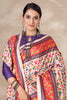 Breathtaking Peach Printed Pashmina Event Wear Saree With Shawl