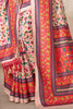 Breathtaking Peach Printed Pashmina Event Wear Saree With Shawl