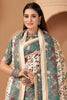 Surprising Off-White Floral Printed Pashmina Saree With Shawl