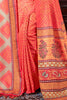 Fantastical Orange Printed Pashmina Festival Wear Saree With Shawl