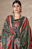 Stunning Multi-Color Floral Print Pashmina Saree With Shawl