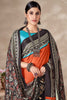 Bringing Orange Pashmina Winter Wear Saree With Shawl