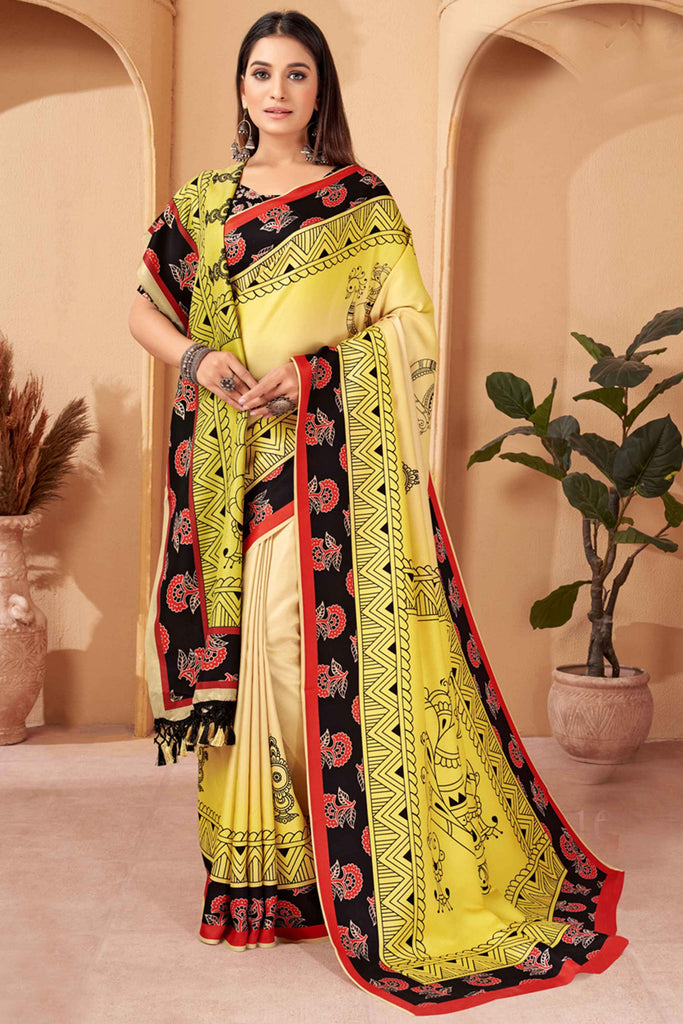 Marvelous Yellow Pashmina Winter Event Wear Saree With Shawl