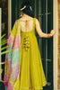 Elegant Olive Green Silk Festival Wear Palazzo Suit With Heavy Dupatta