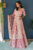 Glamorous Pink Embroidered Net Wedding Wear Lehenga Choli With Dupatta
