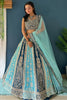 Awesome Sky-Blue Embroidered Georgette Event Wear Lehenga Choli