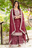 Fabulous Rose Gold Sequins Chinon Festival Wear Sharara Suit