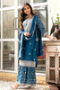 Shocking Teal Blue Sequins Chinon Event Wear Sharara Suit With Dupatta