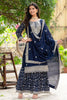 Wonderful Navy Blue Sequins Chinon Function Wear Sharara Suit