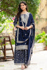 Wonderful Navy Blue Sequins Chinon Function Wear Sharara Suit