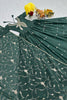 Delightful Green Sequins Georgette Event Wear Gown With Dupatta