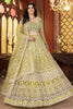 Incredible Lime Green Embroidered Net Wedding Wear Lehenga Choli