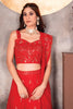 Stunning Red Sequins Georgette Wedding Wear Lehenga Choli With Dupatta