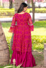 Delightful Pink Bandhani Print Georgette Wedding Lehenga With Long Top