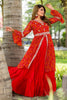 Lovely Red Bandhani Print Georgette Function Wear Lehenga With Long Top
