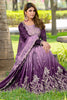 Impressive Purple Sequins Work Chinon Designer Gown With Net Dupatta