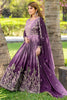 Impressive Purple Sequins Work Chinon Designer Gown With Net Dupatta