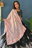 Shocking Black Sequins Silk Reception Wear Lehenga Choli With Dupatta