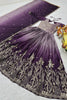 Impressive Purple Sequins Work Chinon Designer Gown With Net Dupatta