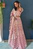 Glamorous Pink Embroidered Net Wedding Wear Lehenga Choli With Dupatta