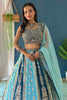 Awesome Sky-Blue Embroidered Georgette Event Wear Lehenga Choli