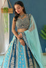 Awesome Sky-Blue Embroidered Georgette Event Wear Lehenga Choli
