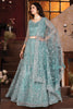 Marvelous Teal Blue Diamond Work Net Reception Wear Lehenga Choli