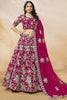 Awesome Hot Pink Dori Embroidery Silk Lehenga Choli With Dupatta