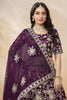 Glamorous Purple sequins Silk Engagement Wear Lehenga Choli