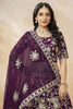 Glamorous Purple sequins Silk Engagement Wear Lehenga Choli
