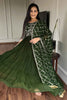 Adorable Green Embroidered Georgette Mehendi Wear Gown With Dupatta