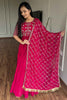 Lovable Rani Pink Embroidered Georgette Event Wear Gown With Dupatta