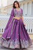 Dazzling Purple Heavy Embroidery Work Chinon Event Wear Lehenga Choli