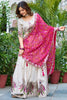 Endearing Off-White Thread Work Tissue Silk Lehenga Choli With Dupatta