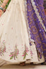 Stunning Ivory Thread Work Tissue Silk Wedding Lehenga Choli