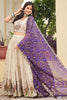 Stunning Ivory Thread Work Tissue Silk Wedding Lehenga Choli
