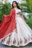 Ravishing Off-White Sequins Tissue Silk Wedding Wear Lehenga Choli