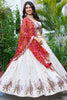 Ravishing Off-White Sequins Tissue Silk Wedding Wear Lehenga Choli