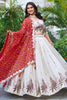 Ravishing Off-White Sequins Tissue Silk Wedding Wear Lehenga Choli